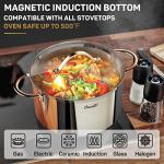 Ciwete 8 Quart Stock Pot, 3 Ply Whole Clad Stainless Steel Stock Pot, 8 QT Cooking Pot with Lid, Induction Pot for Cooking, 18/10 Stainless Steel Cookware Stockpots Oven, Gas and Dishwasher Safe