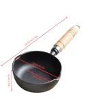 HAOHIZE 4.3 inch Mini Egg Frying Pan Cast Iron Bowl for Sauces Oil Heating Milk Butter Warmer Pot with Wood Handle Multi Functional Cooking Even Heat Distribution Kitchen