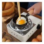 HAOHIZE 4.3 inch Mini Egg Frying Pan Cast Iron Bowl for Sauces Oil Heating Milk Butter Warmer Pot with Wood Handle Multi Functional Cooking Even Heat Distribution Kitchen