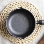 HAOHIZE 4.3 inch Mini Egg Frying Pan Cast Iron Bowl for Sauces Oil Heating Milk Butter Warmer Pot with Wood Handle Multi Functional Cooking Even Heat Distribution Kitchen