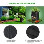 Cavisoo 5-Pack 10 Gallon Potato Grow Bags, Garden Planting Bag with Reinforced Handle, Thickened Nonwoven Fabric Pots for Tomato, Vegetable and Fruits