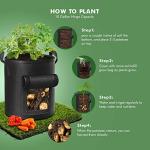 Cavisoo 5-Pack 10 Gallon Potato Grow Bags, Garden Planting Bag with Reinforced Handle, Thickened Nonwoven Fabric Pots for Tomato, Vegetable and Fruits