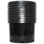 Pro Cal 10 Gallon Premium Nursery Plastic Planter Flower Herb Vegetable Garden Grow Pots with Drainage Holes for Outdoor and Indoor Use, Black, 5 Pack