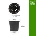TAQIXI 100 Packs Nursery Pots, 4 5 6 Inches Plastic Nursey Pots for Plants with Drainage Holes, Seed Starting Garden Pots of Flower Plant Container for Succulents, Transplanting (100, 4 Inch)