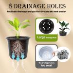 TAQIXI 100 Packs Nursery Pots, 4 5 6 Inches Plastic Nursey Pots for Plants with Drainage Holes, Seed Starting Garden Pots of Flower Plant Container for Succulents, Transplanting (100, 4 Inch)