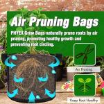 PHYEX 12-Pack 5 Gallon Grow Bags, Heavy Duty Fabric Pots with Handles, Reusable Plant Bags for Vegetable, Herbs & Flowers, BPA-Free, Breathable, Durable