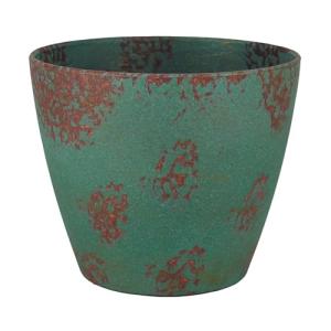 Classic Home and Garden Vogue Planter Pots w/Pottery Quality Finish - Modern Indoor & Outdoor Flower Pots - UV-Resistant Porch Planters - Decorative Pot for Flowers & Herbs (8” Patina Copper)