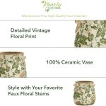 6.5in. Tuscan Ceramic Green Scroll Planter