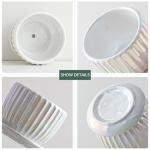 Ton Sin White Plant Pots,Pearl Gold Ceramic Flower Pots 4"+5"+6" Inch Indoor Succulent Pot with Drainage Hole - Decorative Orchid Pots and Herb Pots Set of 3