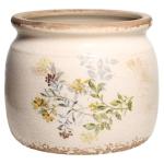 Xiaan Jiaju Ceramic Pots for Plants, Plant Pots with Drainage Hole, 6.29in. Flower Pots Ceramic Vase, Vintage Planters & Succulent Pots, Crackle Glaze Finish Vase, Yellow Sage