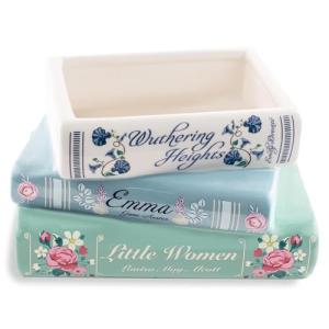 Steel Mill & Co Original Small Book-Shaped Decorative Planter, Ceramic Planter for Home Decor, Cute Bookshelf Decor, Unique Planter for Book Lovers, Classic Titles Bookstack