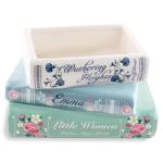 Steel Mill & Co Original Small Book-Shaped Decorative Planter, Ceramic Planter for Home Decor, Cute Bookshelf Decor, Unique Planter for Book Lovers, Classic Titles Bookstack