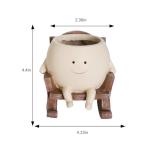 QIAOLY Rocking Chair Face Resin Planter Pot with Drainage Cute Flower Pots for Succulents Plants Live Indoor Outdoor Planters for Houseplants Gift Small (Small)