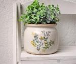 Xiaan Jiaju Ceramic Pots for Plants, Plant Pots with Drainage Hole, 6.29in. Flower Pots Ceramic Vase, Vintage Planters & Succulent Pots, Crackle Glaze Finish Vase, Yellow Sage