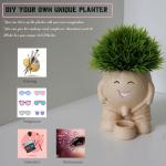 Dolkgy Head Planter, Unique Face Flower Pot Head Vase for Plants for Indoor and Outdoor Décor, Cute Cactus Office Plant Pots