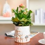 Saysmile 5 Inch Plant Pots Indoor, Unique Ceramic Pots for Plants with Drainage Hole, Cute Flower Pots for Indoor Plants, White Mushroom Planter Modern Decorative for Home Patio Garden
