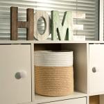 TIMEYARD Jute Rope Plant Basket Small Woven Storage Baskets for Up to 7" Planter, 8" x 8" Decorative Plant Pot Cover Woven Planter Basket Laundry Baskets with Handles Modern Home Décor