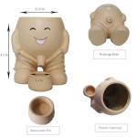 Dolkgy Head Planter, Unique Face Flower Pot Head Vase for Plants for Indoor and Outdoor Décor, Cute Cactus Office Plant Pots