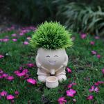 Dolkgy Head Planter, Unique Face Flower Pot Head Vase for Plants for Indoor and Outdoor Décor, Cute Cactus Office Plant Pots