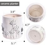Saysmile 5 Inch Plant Pots Indoor, Unique Ceramic Pots for Plants with Drainage Hole, Cute Flower Pots for Indoor Plants, White Mushroom Planter Modern Decorative for Home Patio Garden