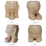 Dolkgy Head Planter, Unique Face Flower Pot Head Vase for Plants for Indoor and Outdoor Décor, Cute Cactus Office Plant Pots