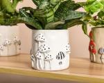 Saysmile 5 Inch Plant Pots Indoor, Unique Ceramic Pots for Plants with Drainage Hole, Cute Flower Pots for Indoor Plants, White Mushroom Planter Modern Decorative for Home Patio Garden