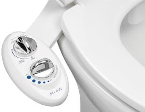 LUXE Bidet NEO 120 - Self-Cleaning Nozzle, Fresh Water Non-Electric Bidet Attachment for Toilet Seat, Adjustable Water Pressure, Rear Wash (White)