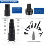 11 PCS Universal 1 1/4 Inch Vacuum Attachments Kit for Shop Vac Accessories with Vacuum Brush Attachments, Flexible Crevice Tool, Hose Adapters for 2 1/2" to 1 1/4" and 1 7/8" to 1" Hoses