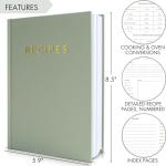 ZICOTO Aesthetic Blank Recipe Book with Waterproof Cover - The Perfect Recipe Notebook To Write In Your Own Recipes - Beautiful Blank Cookbook to Organize Your Recipes
