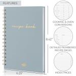 ZICOTO Aesthetic Blank Recipe Book with Linen Cover - The Perfect Recipe Notebook to Write in Your Own Recipes - Beautiful Blank Cookbook to Organize Your Recipes
