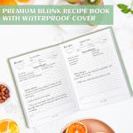 Perfect Blank Recipe book - Recipe Book to Write In Your Own Recipes,Organize Your Recipes- Waterproof Cover and 186 Blank Pages Recipe Notebook (spring green)