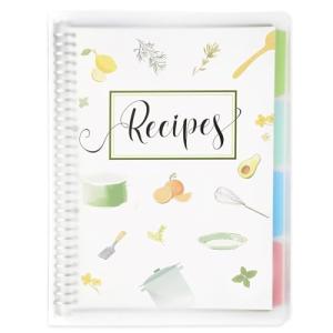 8.5" x 11" Recipe Book to Write in Your Own Recipes, Personal Blank Recipe Notebook Binder, Removable Hardcover Empty Recipe Journal Cookbook Binder with 8 Dividers and 24 Tabs, Hold up to 240 Recipes