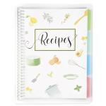 8.5" x 11" Recipe Book to Write in Your Own Recipes, Personal Blank Recipe Notebook Binder, Removable Hardcover Empty Recipe Journal Cookbook Binder with 8 Dividers and 24 Tabs, Hold up to 240 Recipes