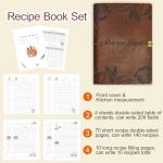 GoShambar Blank Recipe Book To Write In Your Own Recipes, Leather Recipe Notebook, Recipe Journal Hold 150 Recipes(Long Recipes & Short Recipes) (Brown)
