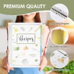 8.5" x 11" Recipe Book to Write in Your Own Recipes, Personal Blank Recipe Notebook Binder, Removable Hardcover Empty Recipe Journal Cookbook Binder with 8 Dividers and 24 Tabs, Hold up to 240 Recipes