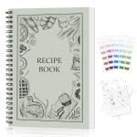 Recipe Book to Write in Your Own Recipes, Waterproof Tear-resistant Pages, Sprial Hardcover Personal Blank Recipe Book with 48 Tabs for Family Cooking Lover, Recipe Journal 8.6" x 6"