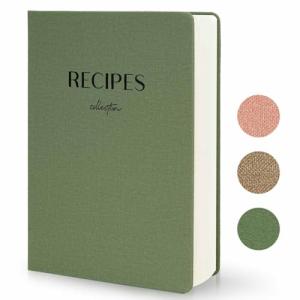 hi!SCI Recipe Book to Write in Your Own Recipes, Blank Recipe Notebook with 192 Pages, 7" x 10" Hardcover Recipe Journal for Family Cooking Lover, Diy Cookbook to Organize Your Recipes(Sage Green)