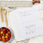 Aesthetic Recipe Binder with Waterproof Cover - The Perfect Recipe Book with Plastic Sleeves to Write in Your Own Recipes - Quality Blank Cookbook Binder, Cards incl.