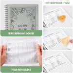 Recipe Book to Write in Your Own Recipes, Waterproof Tear-resistant Pages, Sprial Hardcover Personal Blank Recipe Book with 48 Tabs for Family Cooking Lover, Recipe Journal 8.6" x 6"