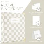 Aesthetic Recipe Binder with Waterproof Cover - The Perfect Recipe Book with Plastic Sleeves to Write in Your Own Recipes - Quality Blank Cookbook Binder, Cards incl.