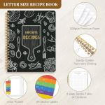 LuBudingJoy Blank Recipe Notebook to Write in Your Own Recipes, Full Page Sprial Hardcover Personal Recipe Organise, Recipe Journal Hold 140 Recipes (Black)