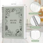 Recipe Book to Write in Your Own Recipes, Waterproof Tear-resistant Pages, Sprial Hardcover Personal Blank Recipe Book with 48 Tabs for Family Cooking Lover, Recipe Journal 8.6" x 6"