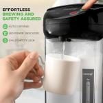 NutriChef 5.2 Qt Electric Water Kettle, Quick Heating, 5 Liter Digital Kettle with 5 Temperature Settings, Safety Lock, Stainless Steel, 3 Dispensing Options, Easy to Clean, 11"x19"x11"