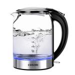 COSORI Speed-Boil Electric Tea Kettle, 1.7L Hot Water Kettle (BPA Free) 1500W Auto Shut-Off & Boil-Dry Protection, LED Indicator Inner Lid & Bottom, Transparent