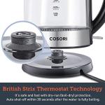 COSORI Speed-Boil Electric Tea Kettle, 1.7L Hot Water Kettle (BPA Free) 1500W Auto Shut-Off & Boil-Dry Protection, LED Indicator Inner Lid & Bottom, Transparent