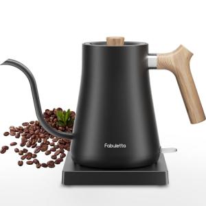 Fabuletta Gooseneck Electric Water Kettle, 3 Minutes Quick Heating, 1200W Pour Over Kettle for Coffee & Tea, Precise Water Flow Control Hot Water Boiler, 100% Stainless Steel Water Boiler