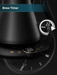 INTASTING Electric Kettles, Gooseneck Electric Kettle, ±1℉ Temperature Control, Stainless Steel Inner, Quick Heating for Pour Over Coffee, Brew Tea, Boil Hot Water, 1500W/0.9L (Matte Black)