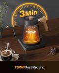 Fabuletta Gooseneck Electric Water Kettle, 3 Minutes Quick Heating, 1200W Pour Over Kettle for Coffee & Tea, Precise Water Flow Control Hot Water Boiler, 100% Stainless Steel Water Boiler