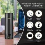 Sekaer Travel Electric Tea Kettle Portable Small Mini Coffee Kettle, with 4 Variable Presets, Personal Hot Water Boiler 304 Stainless Steel with Auto Shut-Off & Boil Dry Protection, SY-618B