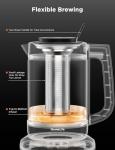 GoveeLife Smart Electric Kettle with Tea Infuser for Loose Leaf, 1.7 L Electric Tea Kettle with Brewing Program, Variable Temperature Control, 2 H Keep Warm & Auto Shut off, BPA Free, Sliver